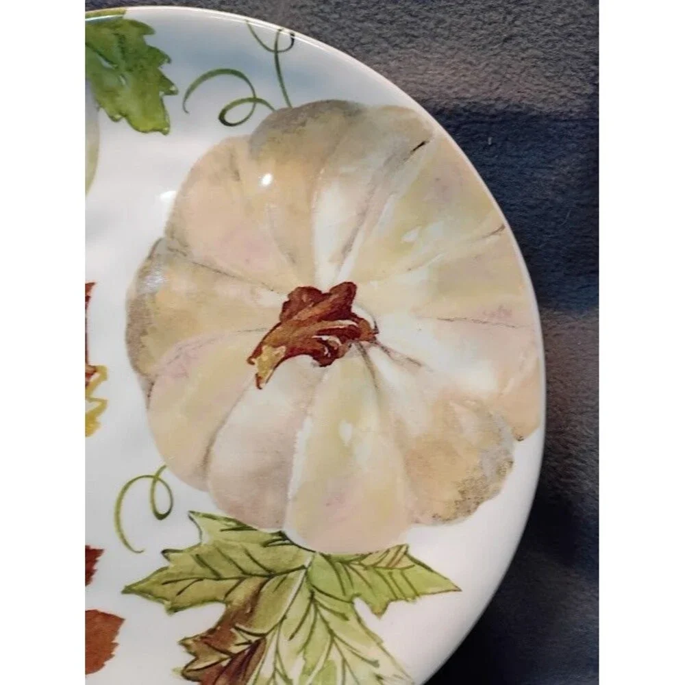Set/2 Robert Stanley Harvest Pumpkin Salad Dessert Plates Fall Thanksgiving 2B